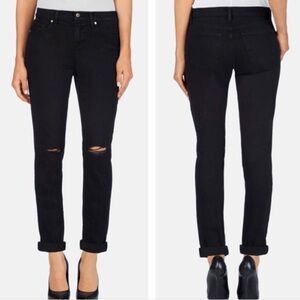 J Brand Black Distressed Ankle Jeans